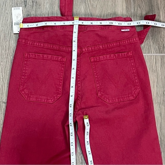 Mother Jeans The Tie Patch Looker Red Skinny Slim Fruit Punch Pants Holiday - Picture 10 of 16